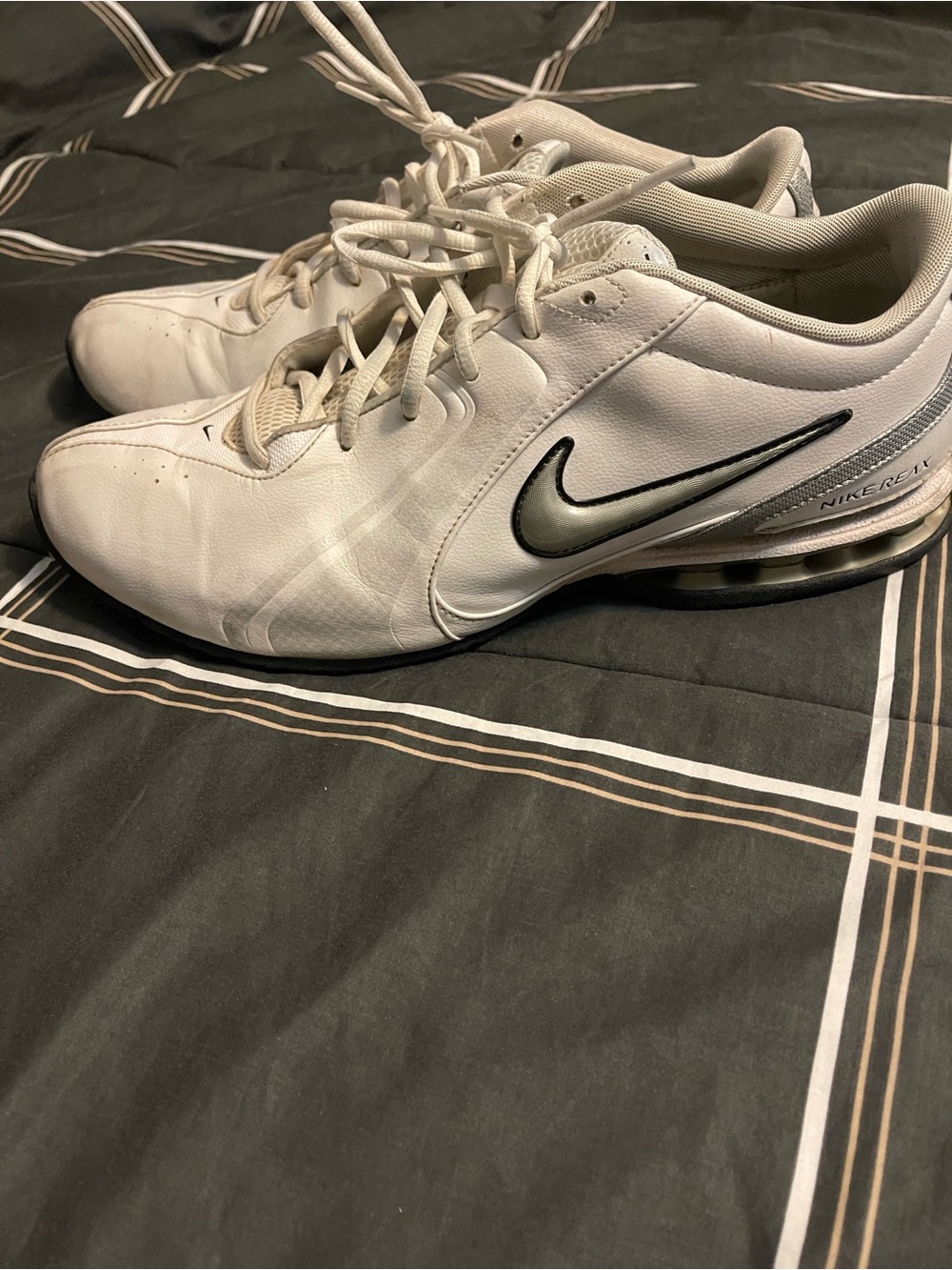 Nike Men’s White Sneakers with Black Swoosh
